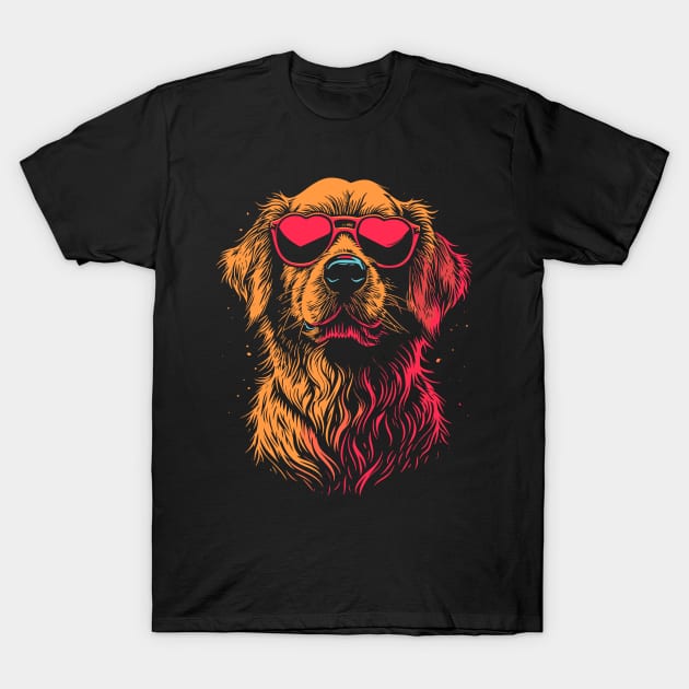 Adorable Golden Retriever Dog T-Shirt by Indigo Lake